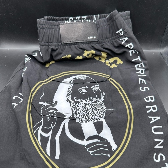 AMIRI Black Zig Zag Made in France Shorts - Picture 6 of 9